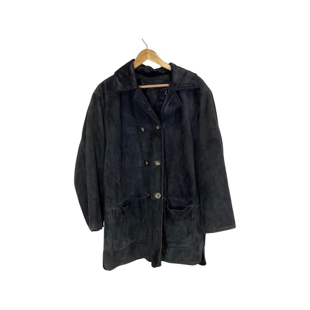 guy fulop grey suede leather jacket size 6